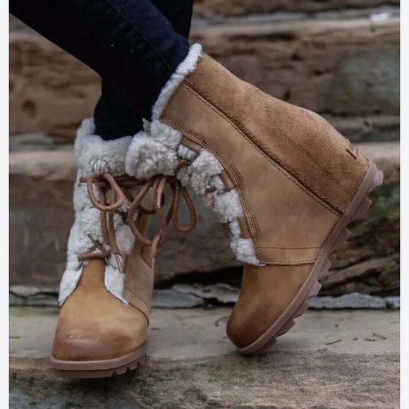 Sorel Women's Joan of Arctic Wedge II Shearling Boots - Picture 1 of 7